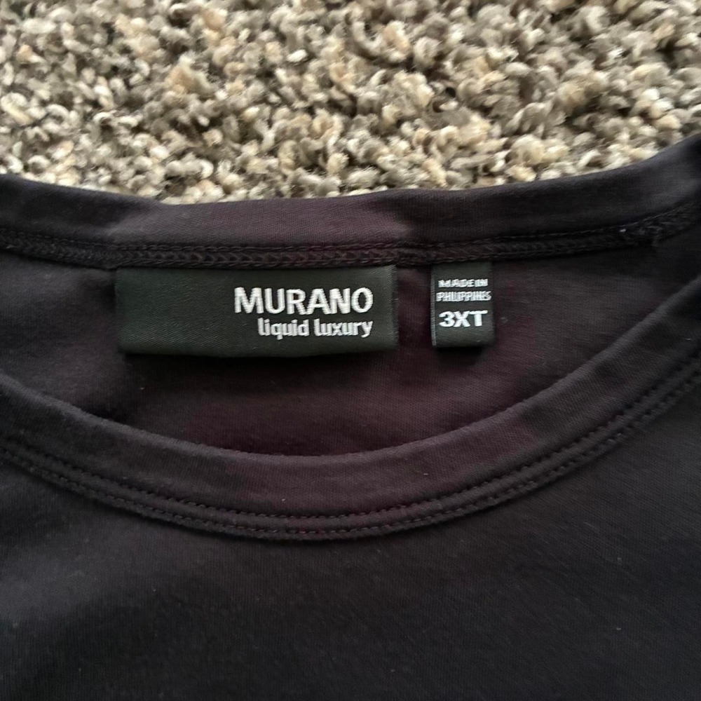 Murano Liquid Luxury Men's 3XT Black Short Sleeve T-Shirt Big & Tall - Picture 2 of 2